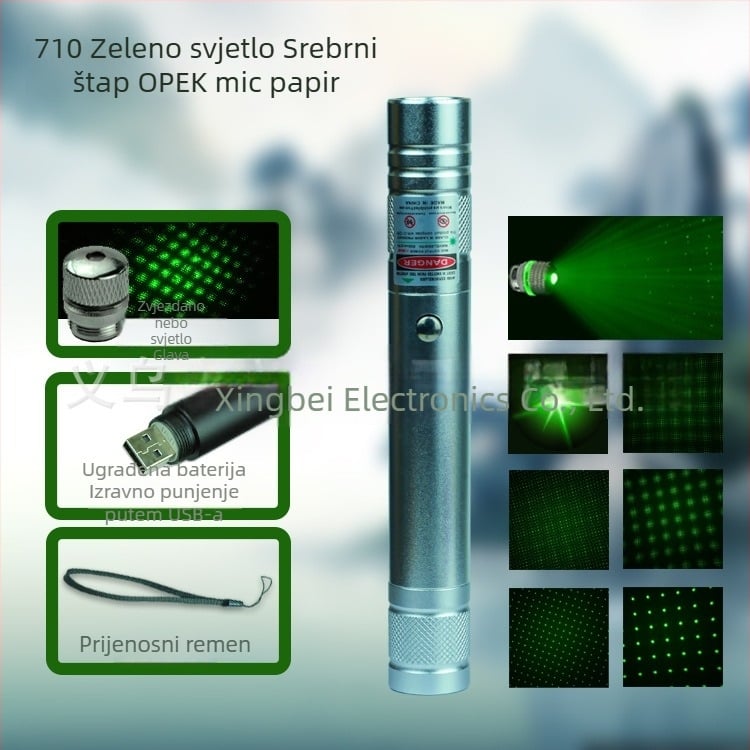 Laser pokazivač u olovci, MTTBCHA, aluminijska legura, Laser710, tisak logotipa