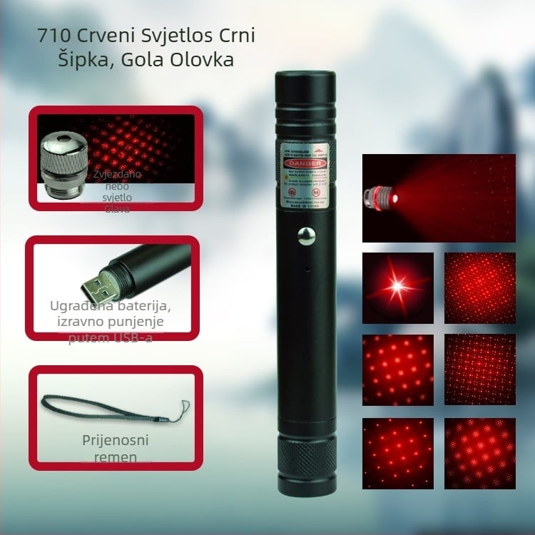 Laser pokazivač u olovci, MTTBCHA, aluminijska legura, Laser710, tisak logotipa