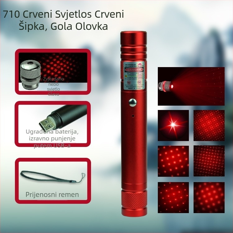 Laser pokazivač u olovci, MTTBCHA, aluminijska legura, Laser710, tisak logotipa