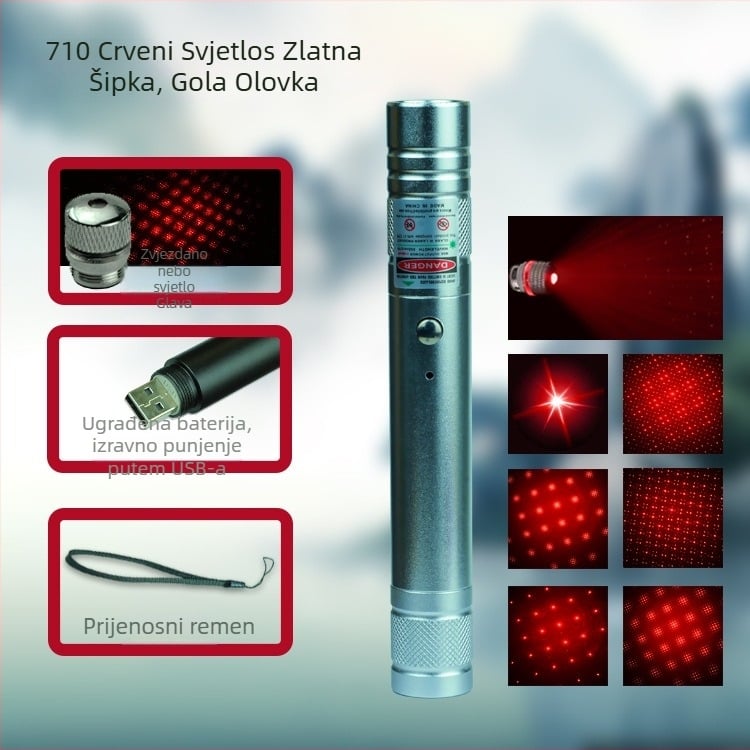 Laser pokazivač u olovci, MTTBCHA, aluminijska legura, Laser710, tisak logotipa