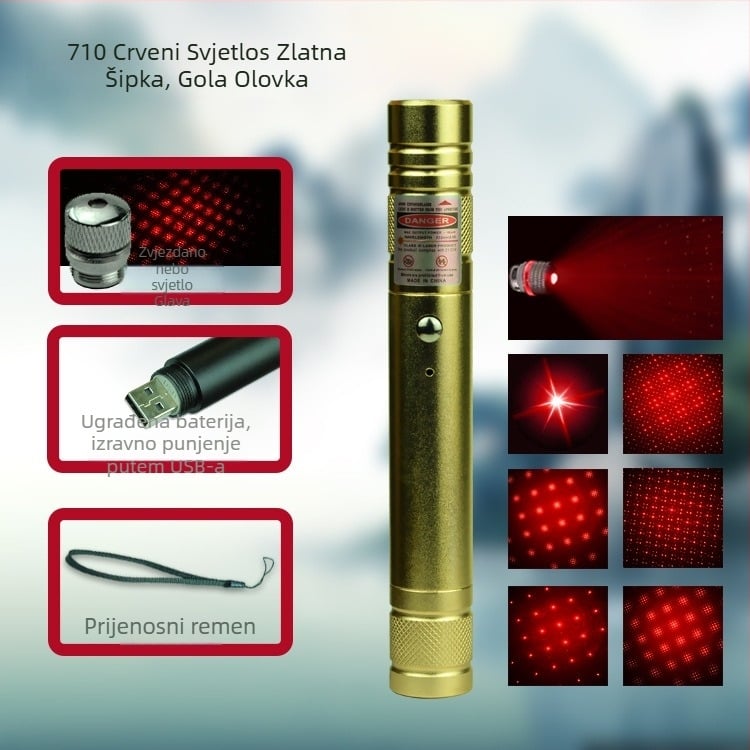 Laser pokazivač u olovci, MTTBCHA, aluminijska legura, Laser710, tisak logotipa