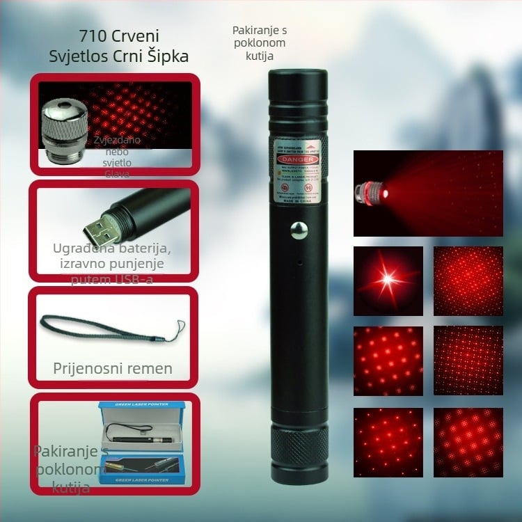 Laser pokazivač u olovci, MTTBCHA, aluminijska legura, Laser710, tisak logotipa