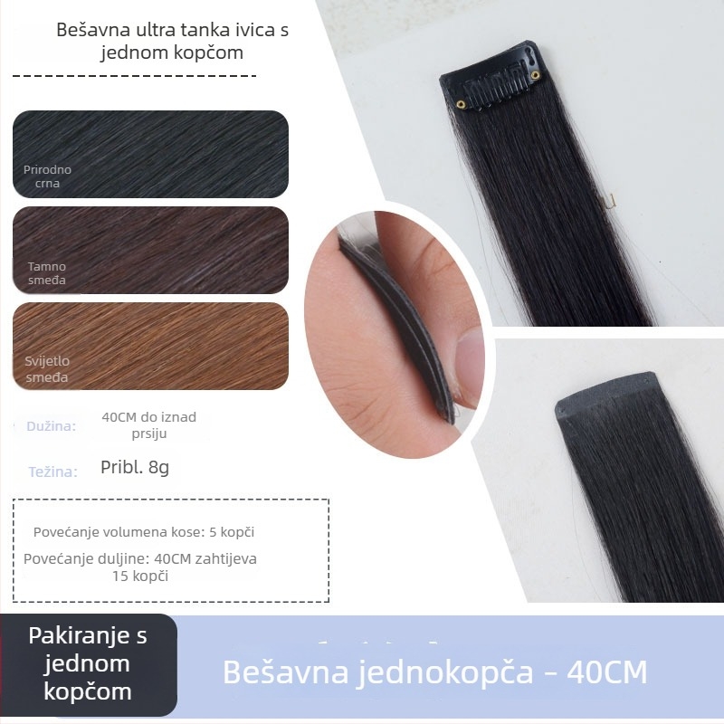 Dio od pravih kose za bezšivne periku, ravna, bezšivne ivice, može se bojati i trajno tretirati