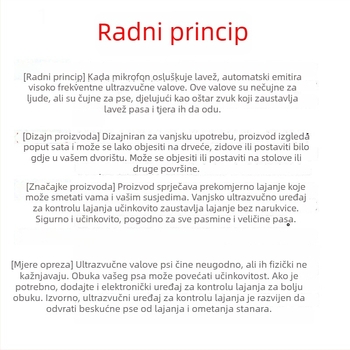 Prijenosni ultrazvučni uređaj za zaustavljanje lajat psa, vanjska uporaba, trening pasa, automatska regulacija frekvencije, ABS kućište