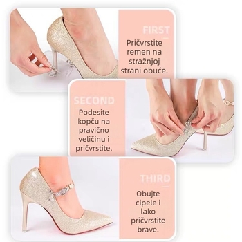 Pearl Series Spona za kaiše za visokim petama, Jiaojianer, širina 1 cm, kompatibilna sa svim duljinama vezica, za tenisice, kožne cipele i sandale