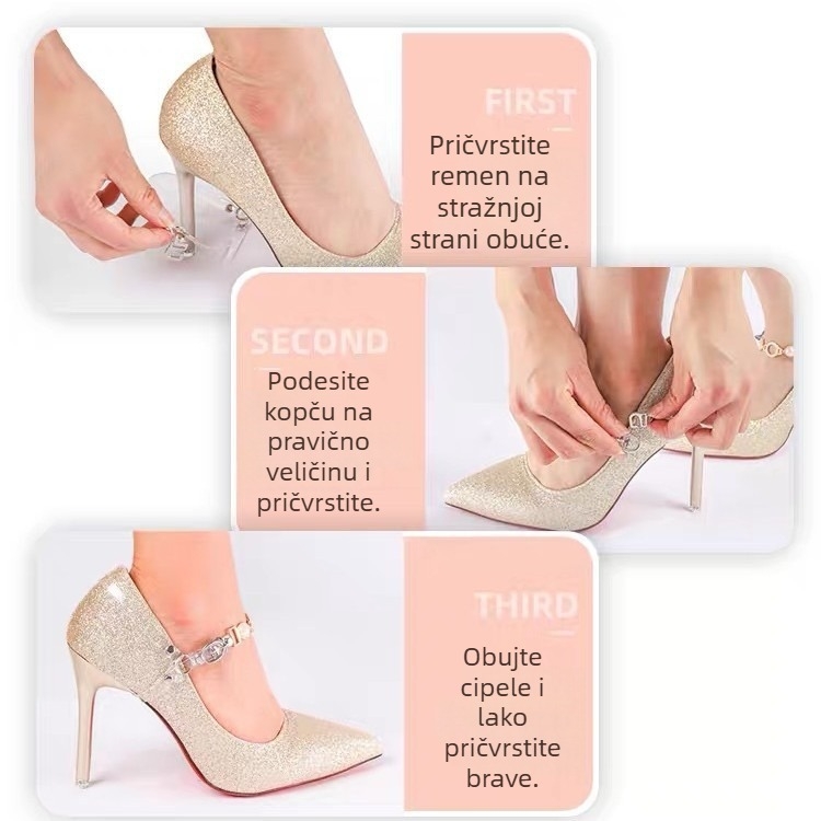 Pearl Series Spona za kaiše za visokim petama, Jiaojianer, širina 1 cm, kompatibilna sa svim duljinama vezica, za tenisice, kožne cipele i sandale