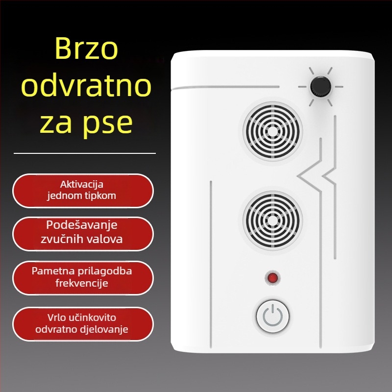 Ultrazvučni repeler za pse, dvostruke glave JL-659G, plastično kućište, visoka snaga, univerzalna uporaba