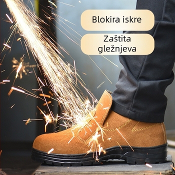 Muške zimske sigurnosne cipele s visokim gornjim dijelom, čelična vrh, otporne na probijanje i udar, prilagodljive