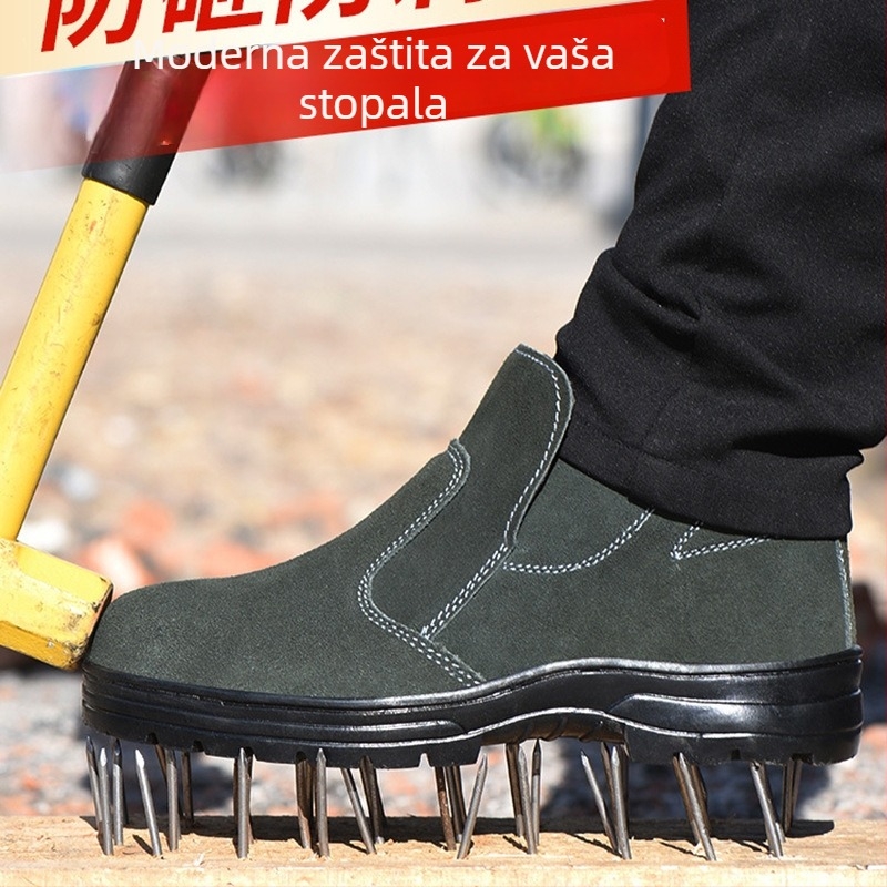 Muške zimske sigurnosne cipele s visokim gornjim dijelom, čelična vrh, otporne na probijanje i udar, prilagodljive