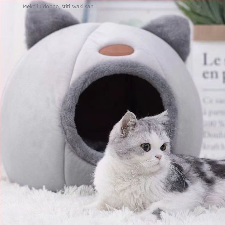 Cat Head Bed – toplina kroz sve sezone, prozračan, poluzatvoren dizajn, perivo