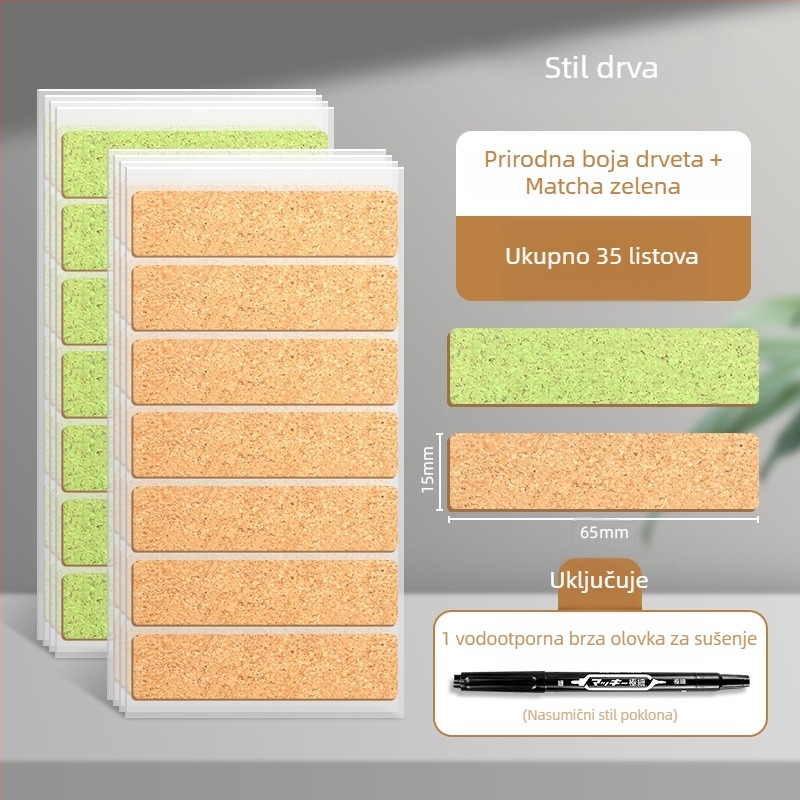 Vodootporna etiketa za kabel, samoljepljivi kraft papir, za ručno označavanje kablova, 100 etiketa