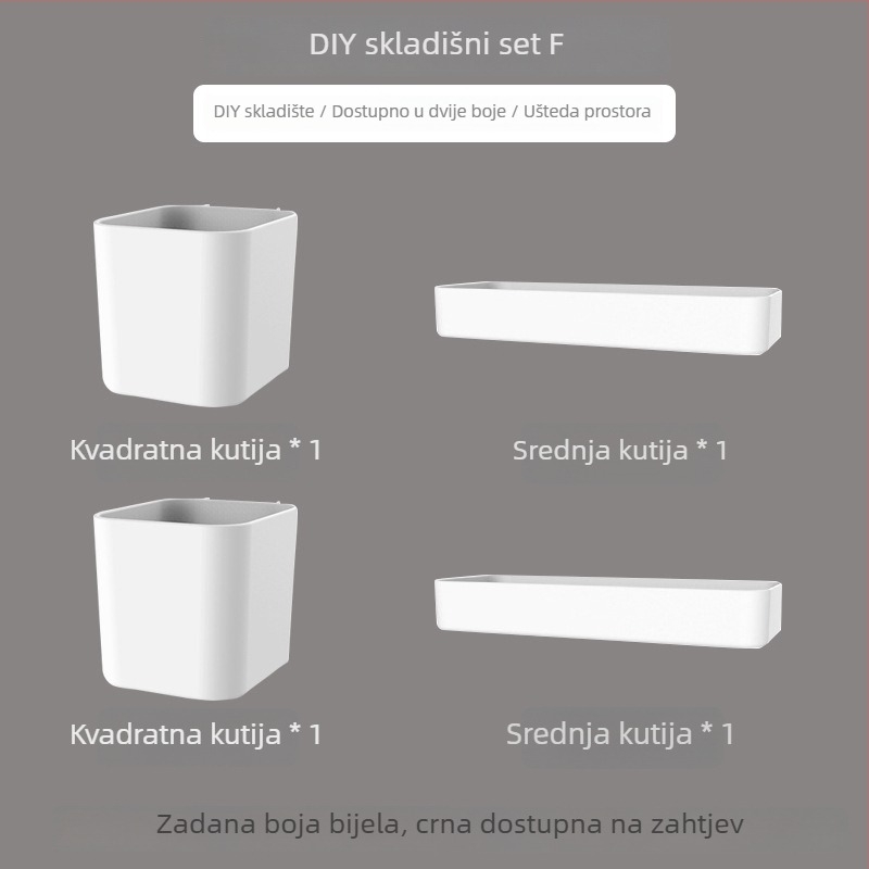 Pegboard set za zid bez bušenja — pričvršćivanje prisisnom na zid, plastika, jednostavan i moderan stil, japanski DIY inspiriran, 1 razina, za skladištenje u dnevnoj sobi