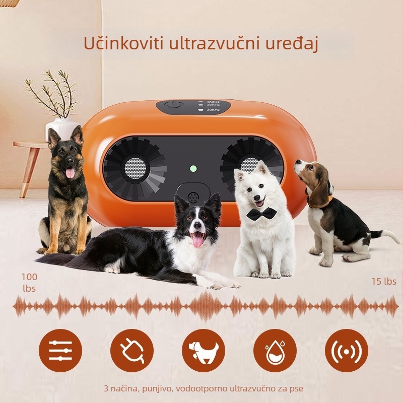 Ultrazvučni uređaj protiv lajanja psa na otvorenom, pametni uređaj za obuku pasa