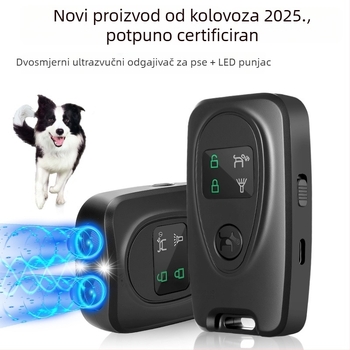 Dvostruki ultrazvučni repelent za pse, uređaj protiv laje, vanjski odvraćivač za pse s lampom (ABS, marka Bin can, za pse, bez uvoza)