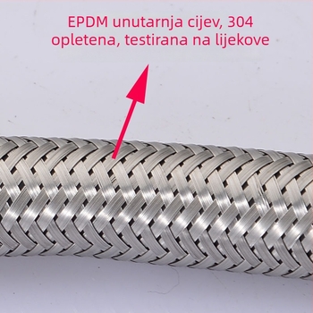 1/2-inčni opleteni dovodni cijev od 304 nehrđajućeg čelika, s bakrenim poklopcem i dvostrukim unutarnjim navojem