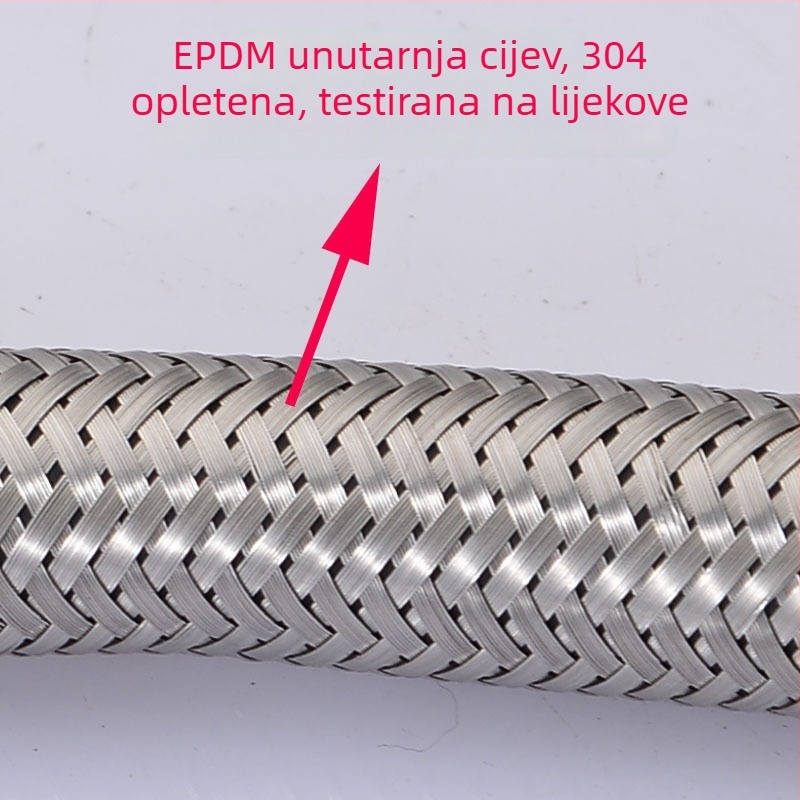 1/2-inčni opleteni dovodni cijev od 304 nehrđajućeg čelika, s bakrenim poklopcem i dvostrukim unutarnjim navojem