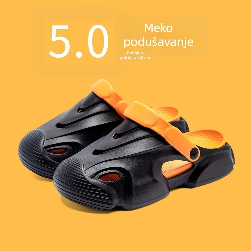 Muške EVA sandale, prozračne, protuklizne i vodootporne, kopča s remenom, 4 cm peta, potplat izrađen injekcijskom tehnologijom