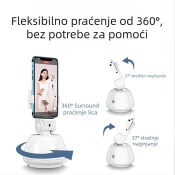 Stabilizator gimbala za pametni telefon s prepoznavanjem lica, protiv tresenja, rasvjeta, Bluetooth daljinski upravljač, selfie štapić