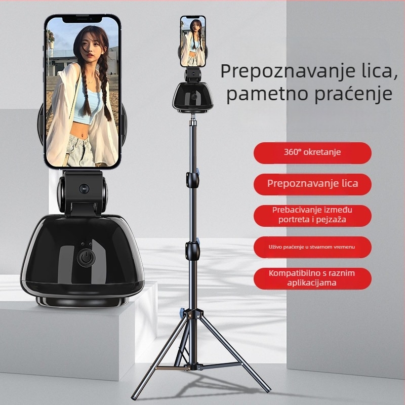 Stabilizator gimbala za pametni telefon s prepoznavanjem lica, protiv tresenja, rasvjeta, Bluetooth daljinski upravljač, selfie štapić