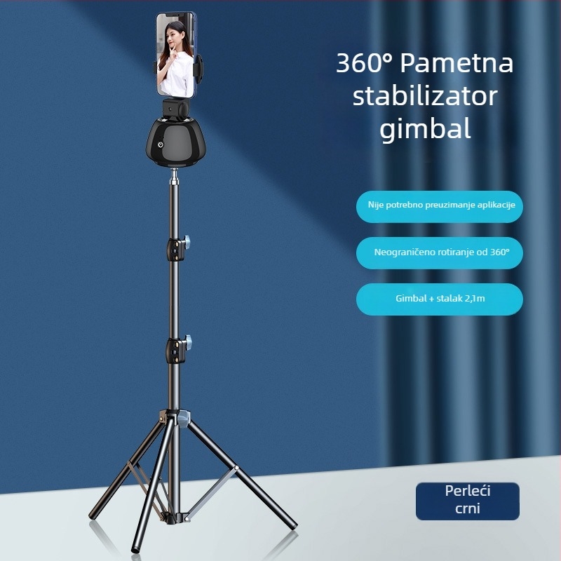 Stabilizator gimbala za pametni telefon s prepoznavanjem lica, protiv tresenja, rasvjeta, Bluetooth daljinski upravljač, selfie štapić
