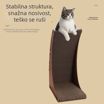 Ploča za grebanje mačaka, vertikalnog dizajna, izdržljiv valoviti karton, jednostavan stil, 1 komad