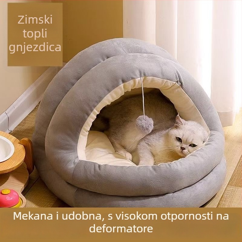 Wenrong gnijezdo za mačke — sve sezone, poluotvoreno, toplo i debelo, od PP pamuka