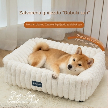 Osley mačje gnijezdo za spavanje, otporno na habanje, za sve sezone, plišani uzorak prugast