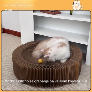 Ploča za grebanje mačaka s gnijezdom, sklopiva, za spavanje, oštrenje kandži, od sisala