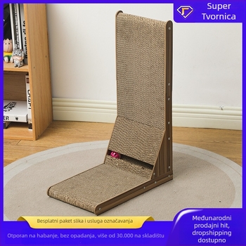 Daska za ogrebotine mačaka, L-oblik uspravna, od valovitog papira, otporna na ogrebotine, 1 kom