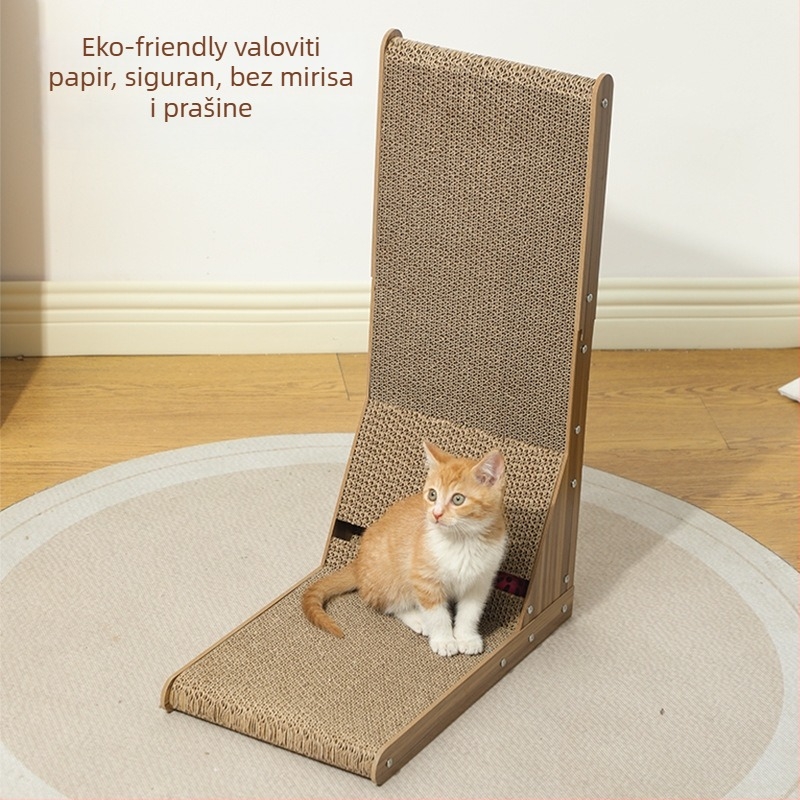 Daska za ogrebotine mačaka, L-oblik uspravna, od valovitog papira, otporna na ogrebotine, 1 kom