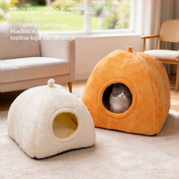 Zatvoreno trokutasto mačje gnijezdo — poliester, zadržava toplinu, strojno pranje, zimska upotreba