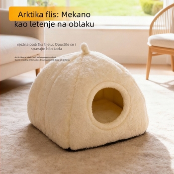 Zatvoreno trokutasto mačje gnijezdo — poliester, zadržava toplinu, strojno pranje, zimska upotreba