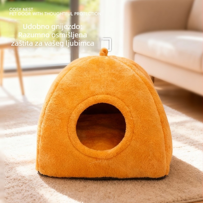 Zatvoreno trokutasto mačje gnijezdo — poliester, zadržava toplinu, strojno pranje, zimska upotreba