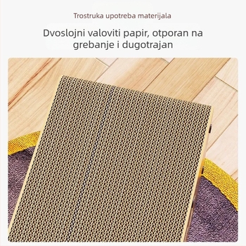 Držač za grebanje mačaka i kućica od valovitog papira, minimalistički stil, slaganje, otporan na habanje, prostrana
