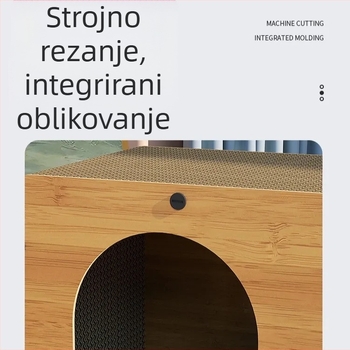 Držač za grebanje mačaka i kućica od valovitog papira, minimalistički stil, slaganje, otporan na habanje, prostrana