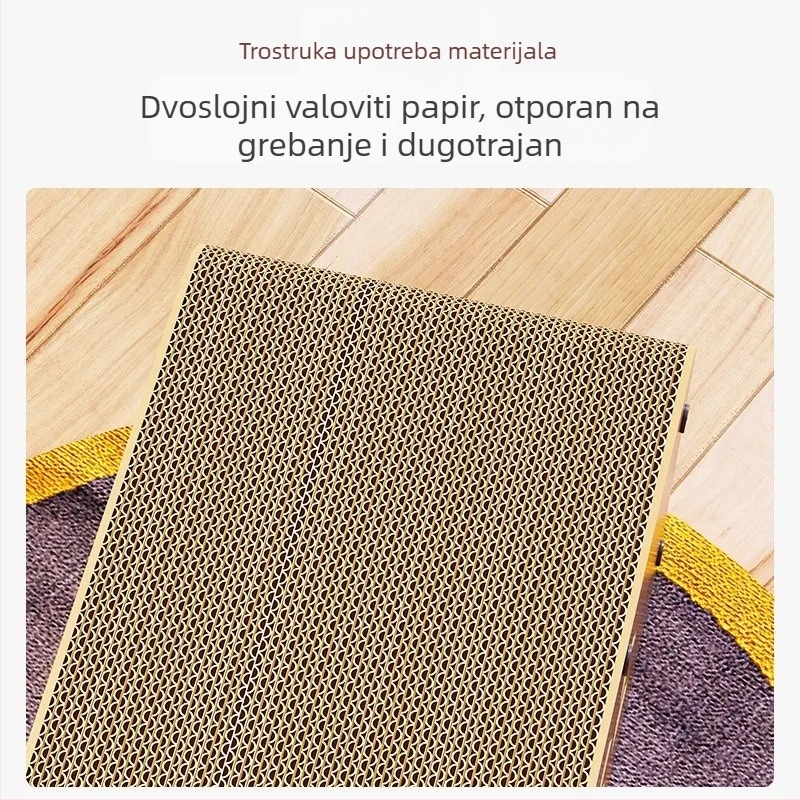 Držač za grebanje mačaka i kućica od valovitog papira, minimalistički stil, slaganje, otporan na habanje, prostrana