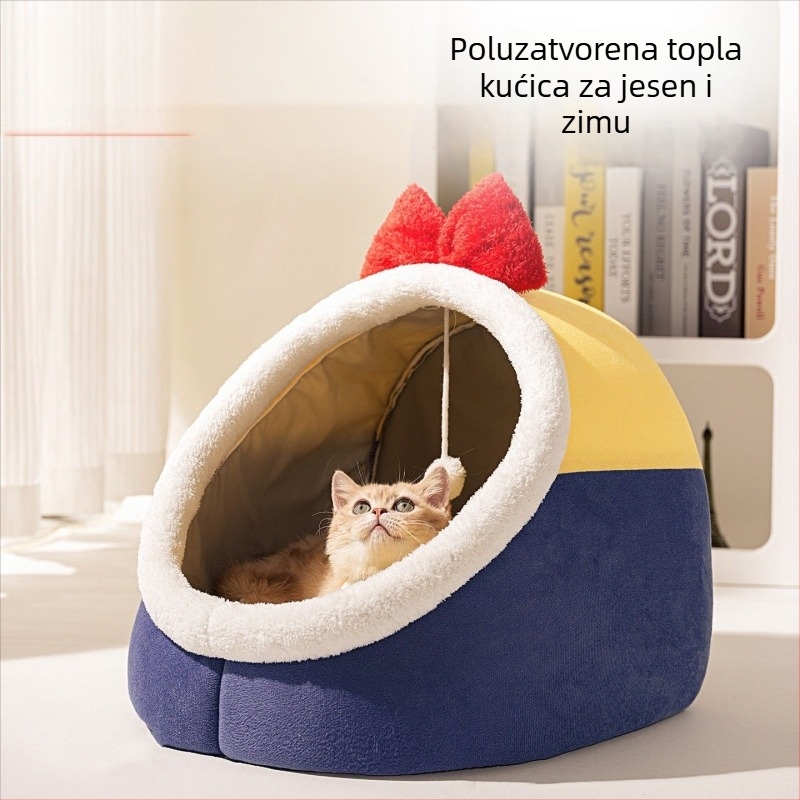 Mačje gnijezdo za sve sezone, poluotvorena sigurna spavaća niša, kućica za mačke — Materijal: PP cotton; Porijeklo: Kina; Brand: Snowball; Pogodno za: mačke; Kategorija: gnijezda za kućne ljubimce