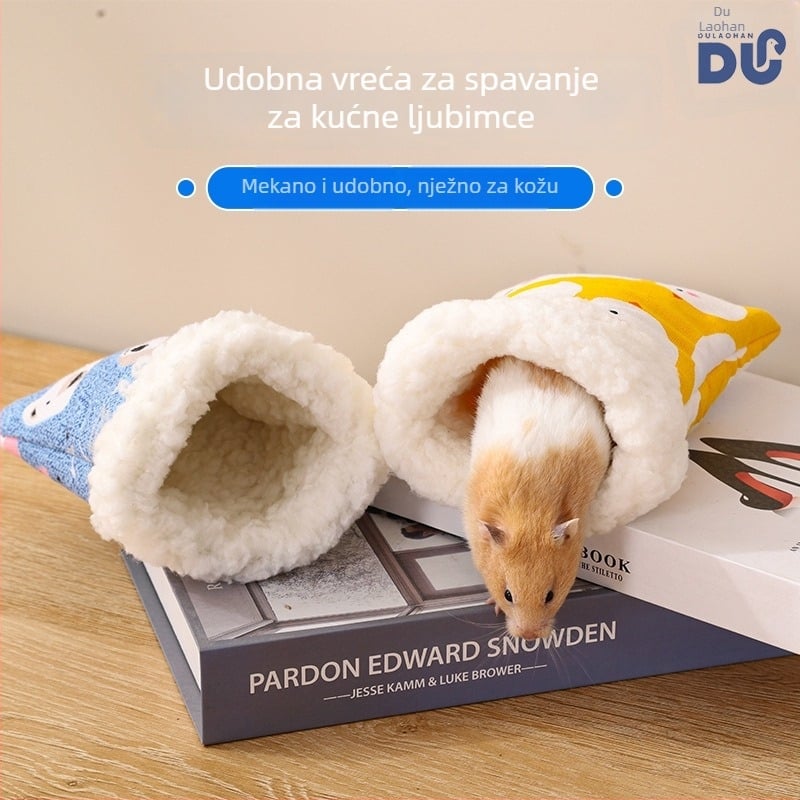 Hamsterovo toplo gnijezdo - pamuk, četvrtasti oblik, zima, unutarnja uporaba, crtani stil