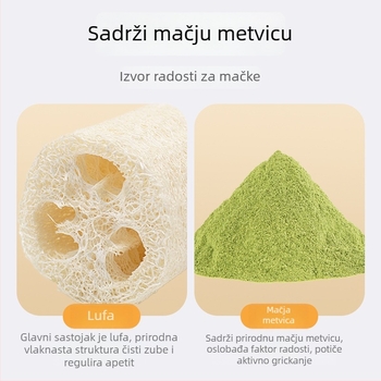 Vertikalna grebalica za mačke od loofah vlakana, s integriranom igračkom kuglicom i otporna površina za grebanje