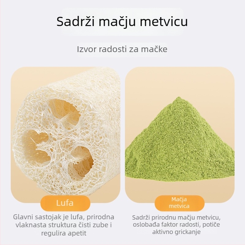 Vertikalna grebalica za mačke od loofah vlakana, s integriranom igračkom kuglicom i otporna površina za grebanje