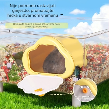 Unutarnje gnijezdo za hamstera s kvadratnim oblikom, otklonjiva konstrukcija, materijal ABS+PP