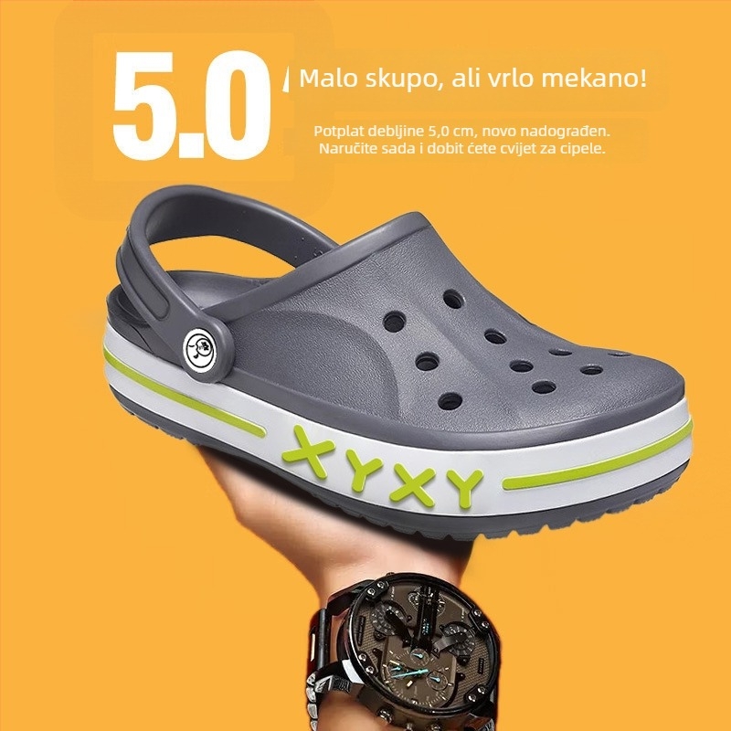 Carosky muške EVA sandale s Baotou Toe – EVA gornji dio, EVA đon, 4 cm peta, prozračne, ugravirano, ljeto