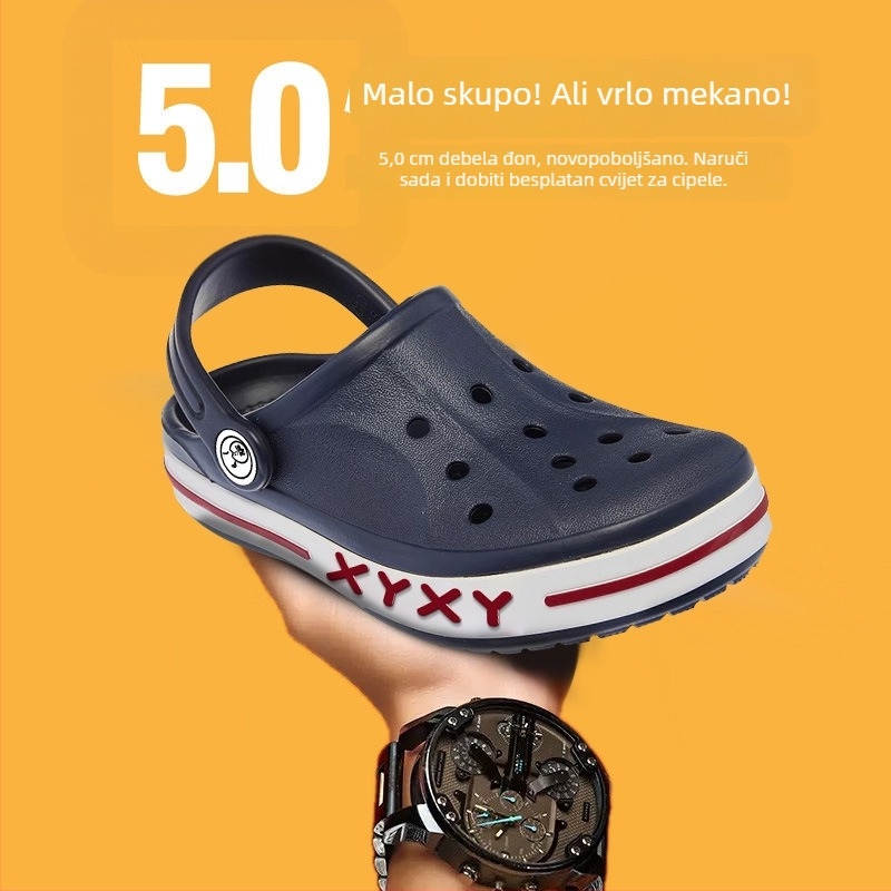Carosky muške EVA sandale s Baotou Toe – EVA gornji dio, EVA đon, 4 cm peta, prozračne, ugravirano, ljeto