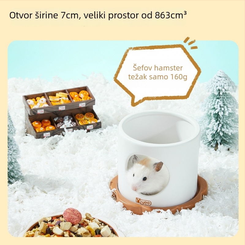 Keramičko gnijezdo za hamster, marka Yee, pogodno za sve sezone (Materijal: keramika; Marka: Yee; Sezone: sve; Namijenjeno: hamster)