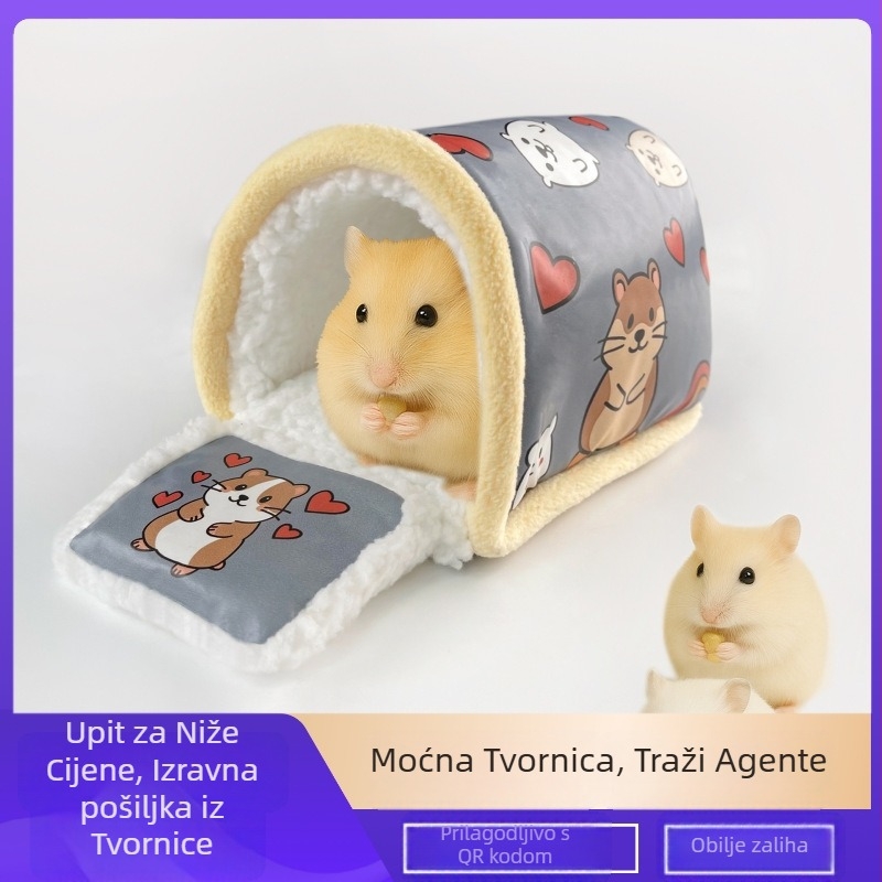 Drveno ovalno gnijezdo za hamster – za jesen i zimu, održava toplinu, odmor i skrovište