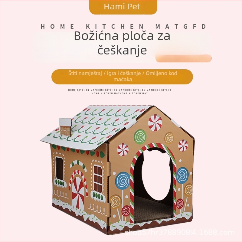 Uspravni zidni stup za grebanje mačaka, valoviti karton, otporan na habanje i bez vlakana.