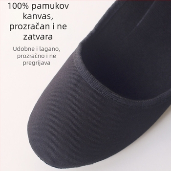 Plesne cipele – gornji dio od platna, kožna potplata, odrasla žena, moderni i latinski ples, Model 4703