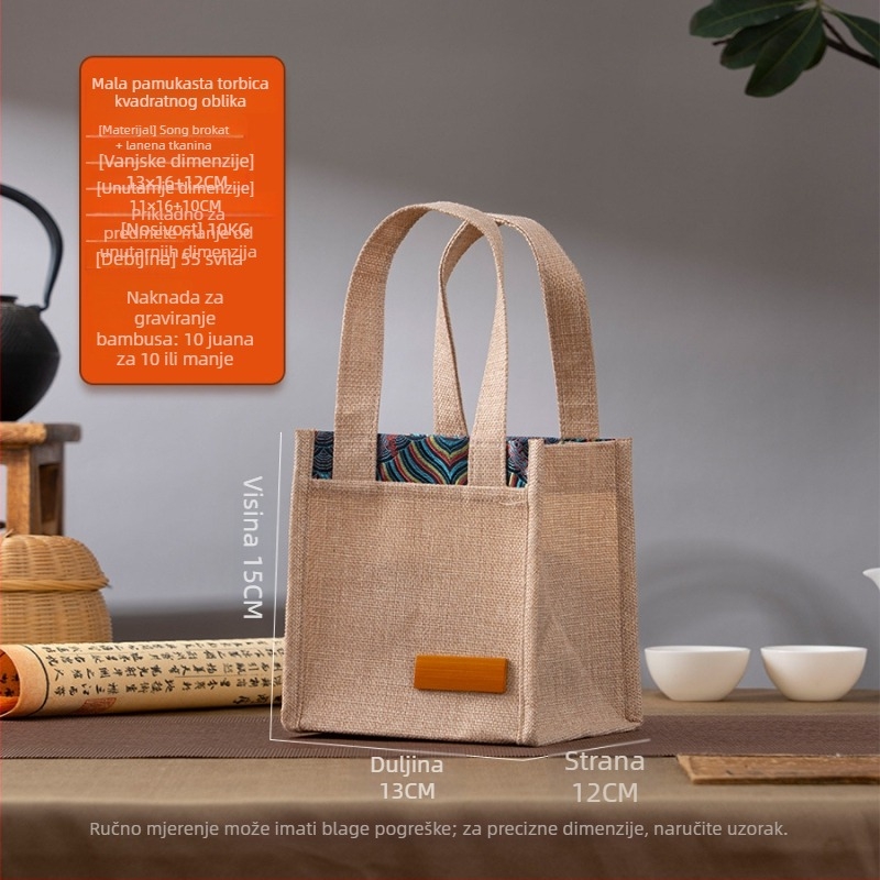 Pamukasta darovna vrećica za čaj, platnena torba, mogućnost prilagodbe, tiskanje logotipa dostupno