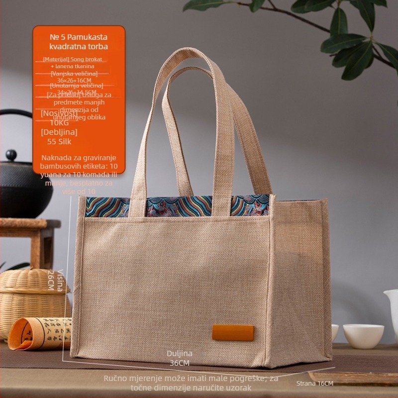 Pamukasta darovna vrećica za čaj, platnena torba, mogućnost prilagodbe, tiskanje logotipa dostupno