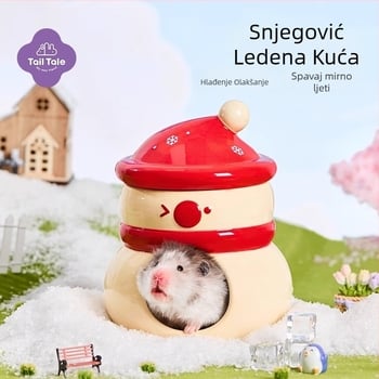 Keramičko skrovište za hrčka s motivom snješka (Materijal: keramika; Podrijetlo: Kina; Uvoz: Ne; Marka: Close to the ear; Kategorija: hrana za kućne ljubimce)